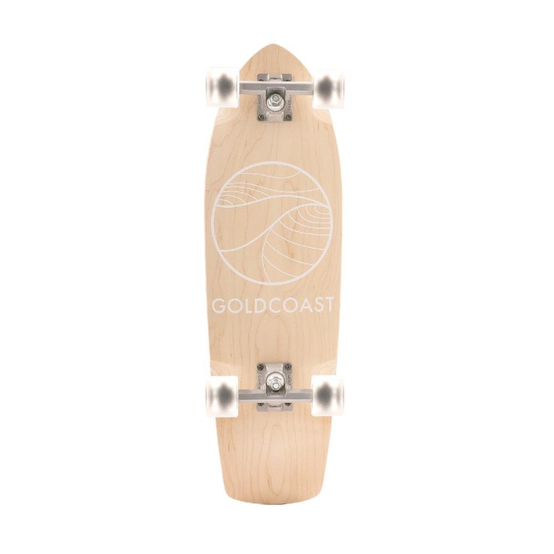 GoldCoast 28″ Classic Blond Cruiser Skateboard Longboard with Kicktail Complete