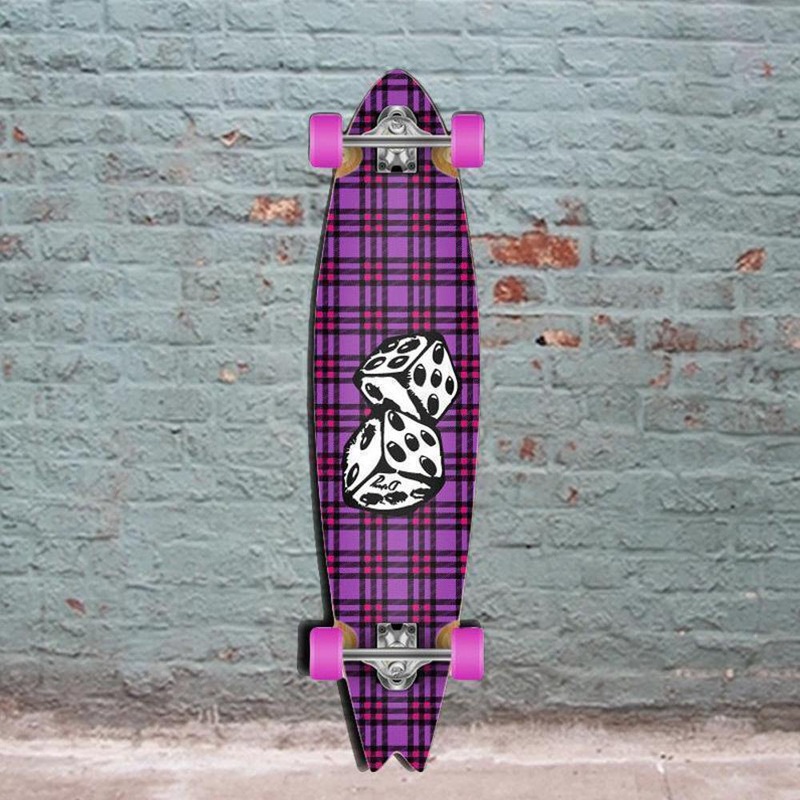 Punked Fishtail Dice Longboard 40 inch – Complete Complete