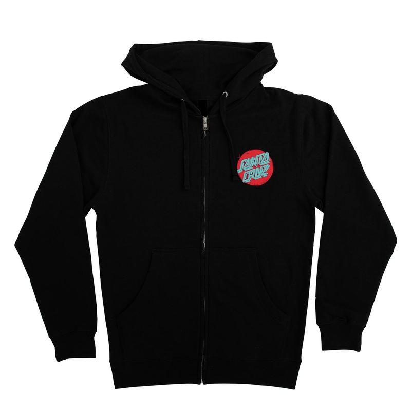 Scrawl Dot Womens Santa Cruz Zip Hoodie Black S