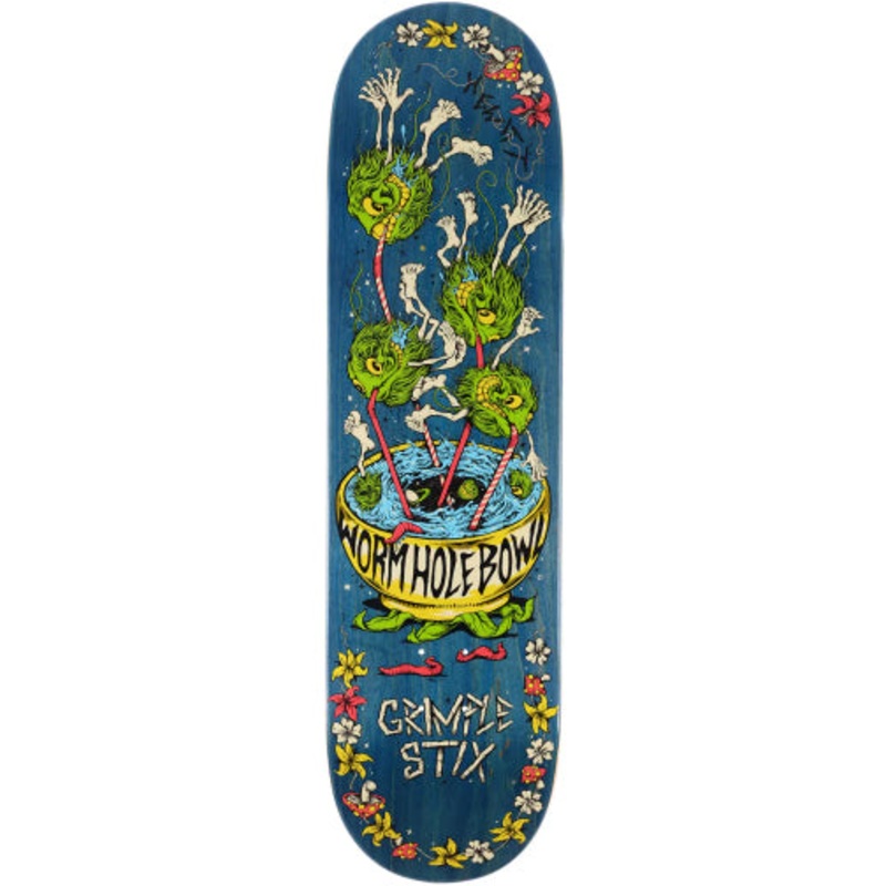 Antihero Peter Hewitt Grimple Stix On Vacation Skateboard Deck Blue 8.85″ 8.85″