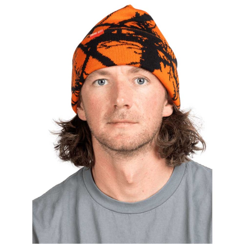 Corduroy Twig Camo Beanie 2025 Safety Orange