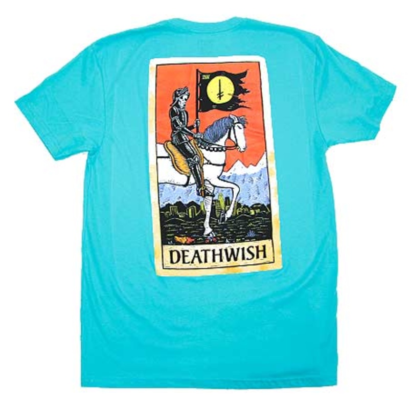 Deathwish Tarot Card T Shirt Light Blue Large