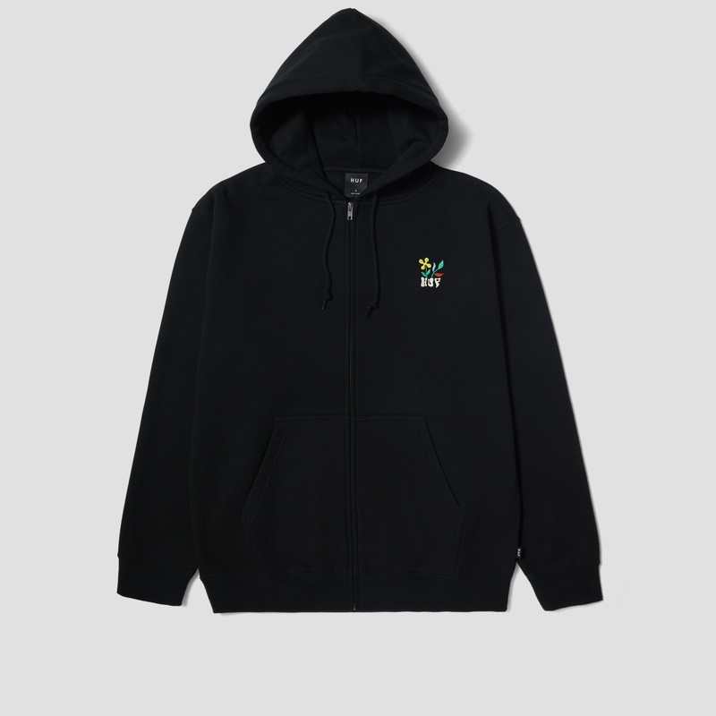 HUF Flower Full Zip Hood Black Small