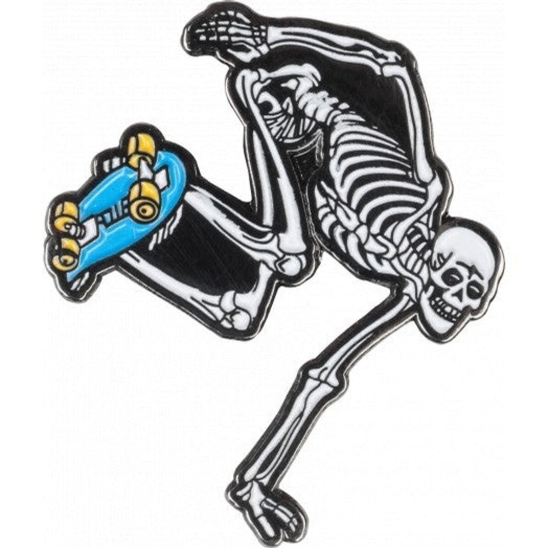 Powell Peralta Skateboarding Skeleton Lapel Pin 2 OS Blue