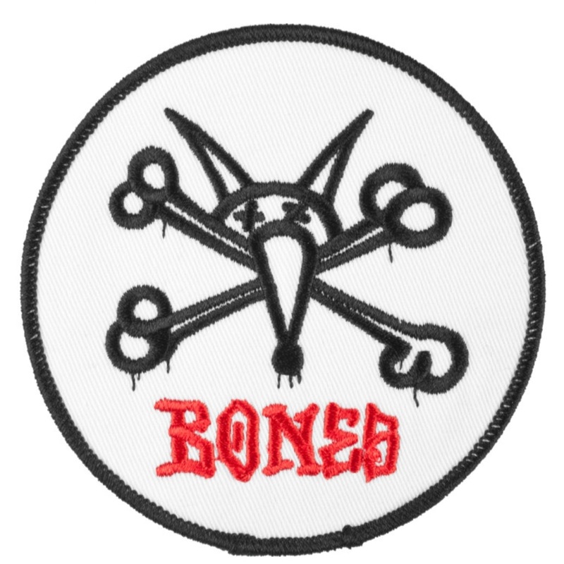 Powell Peralta VATO RAT BONES logo PATCH 3.5″ – WHITE