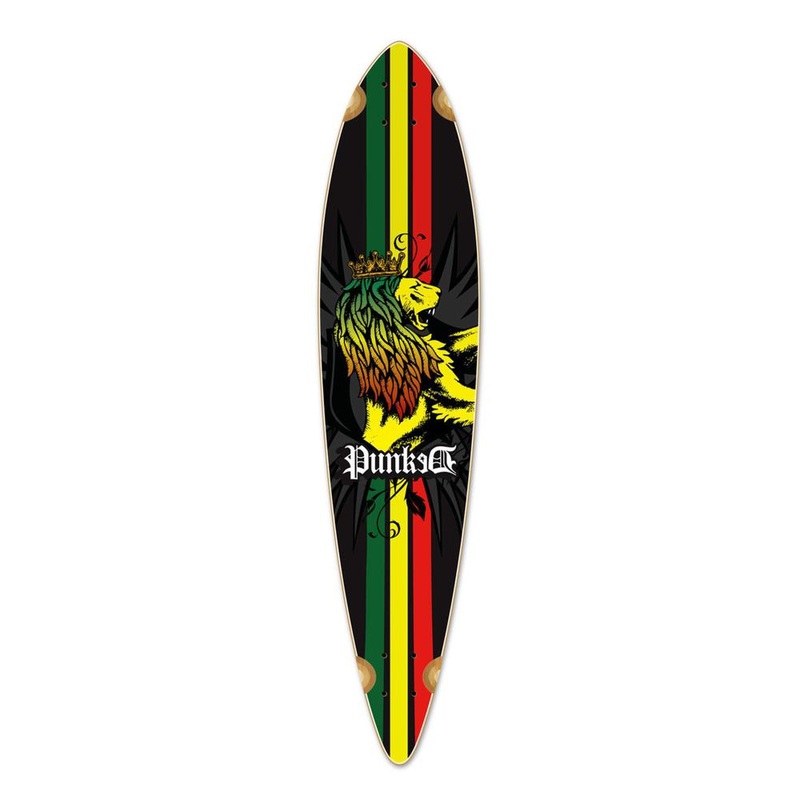 Punked Pintail Rasta Longboard Deck Deck
