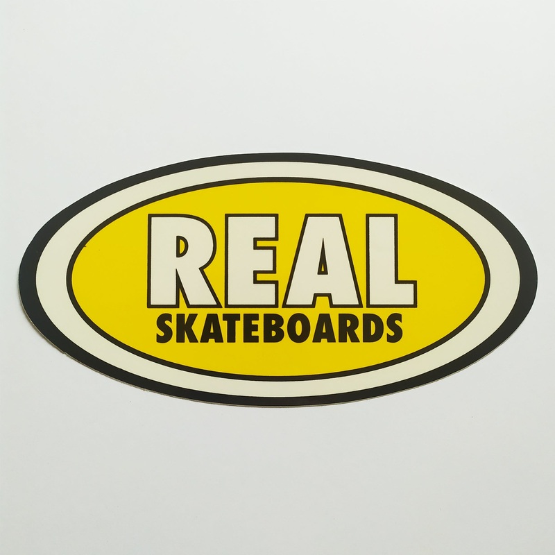 Real Skateboards Oval Sticker – yellow small