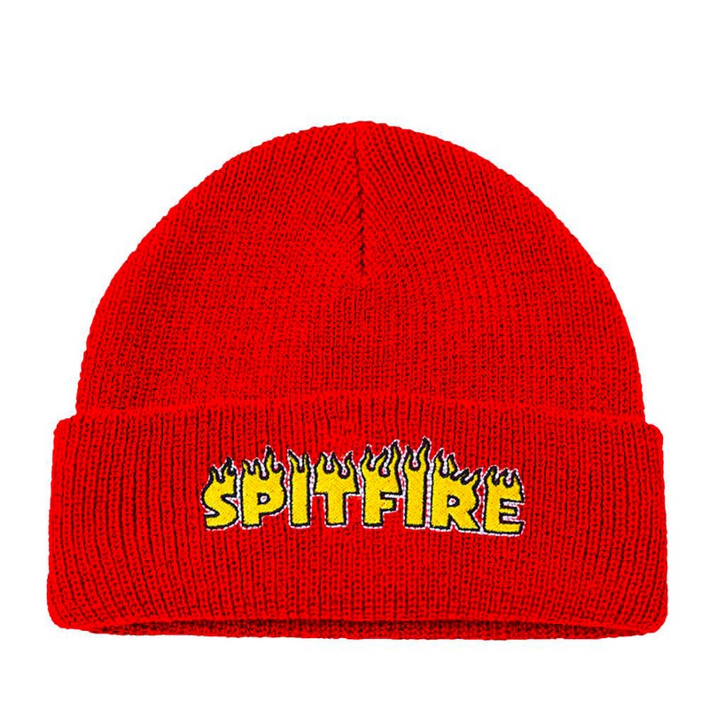 Spitfire Flash Fire Cuff Beanie – Red / Yellow