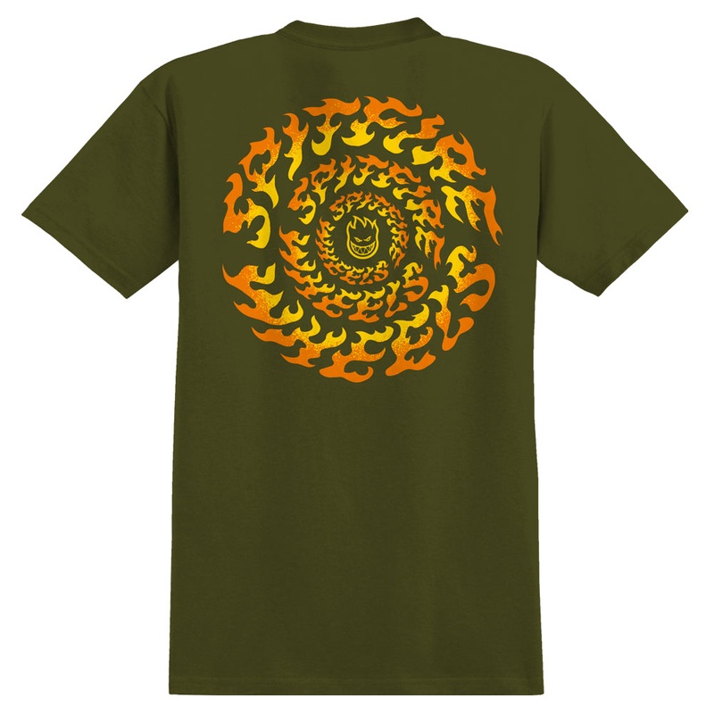 Spitfire Tee Torched Script Military Green SM