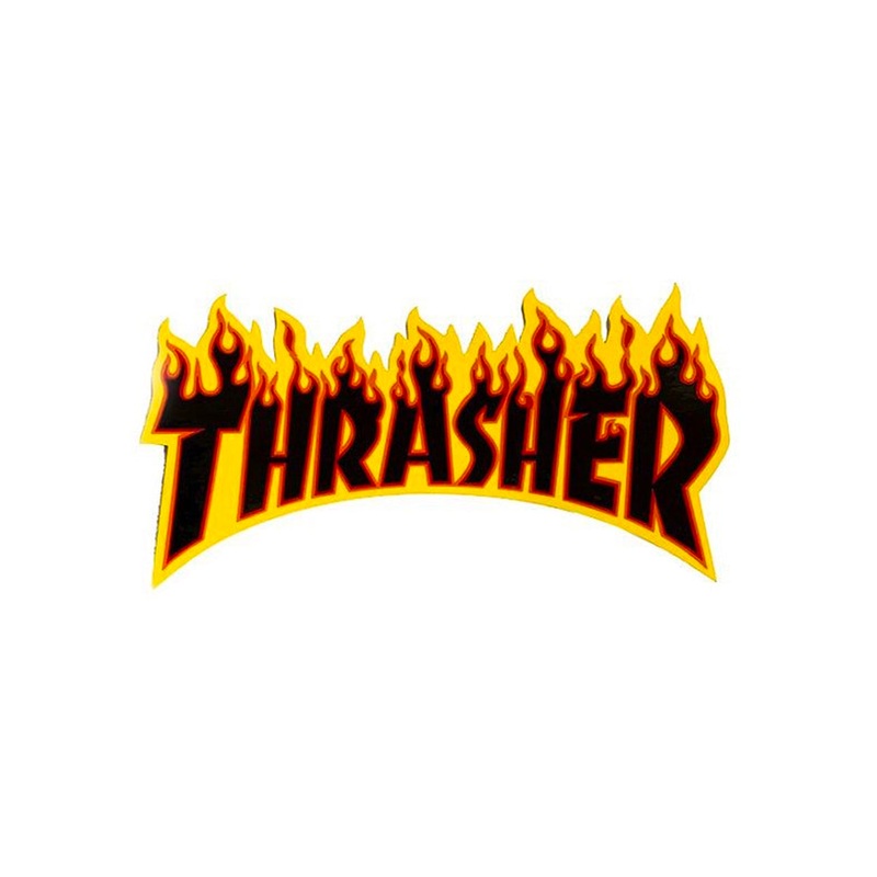 Thrasher Flame Logo Sticker Large – Black