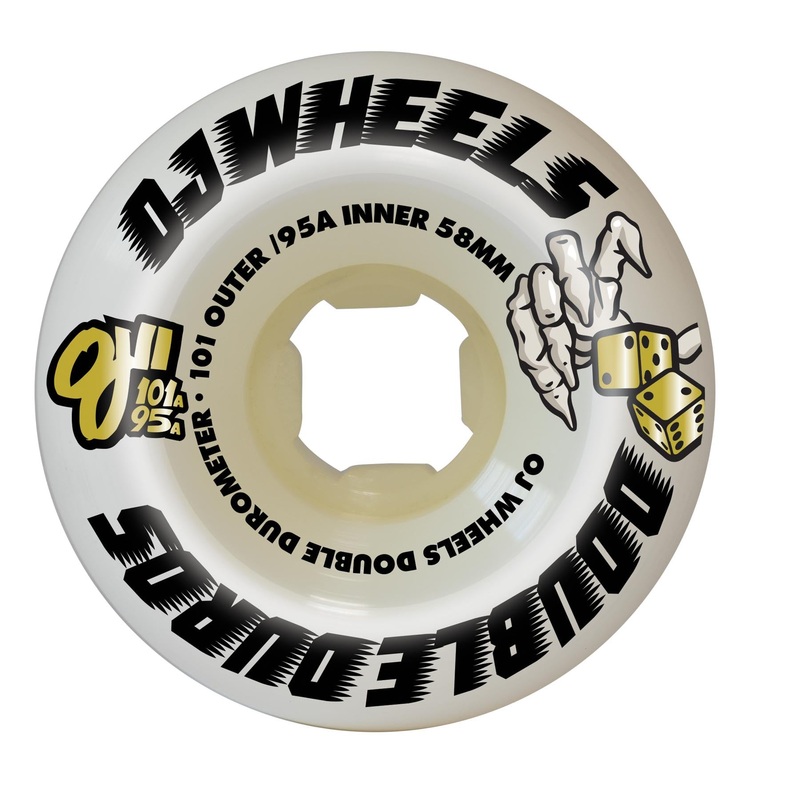 58mm White Double Duro Mini Combo 101a/95a OJ Skateboard Wheels White 58mm