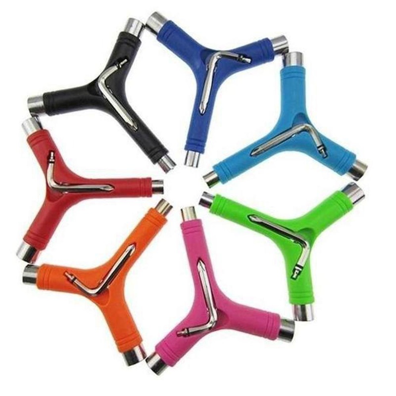 All-In-One Skate Tool Y-shape for Longboards or Skateboards Random Color