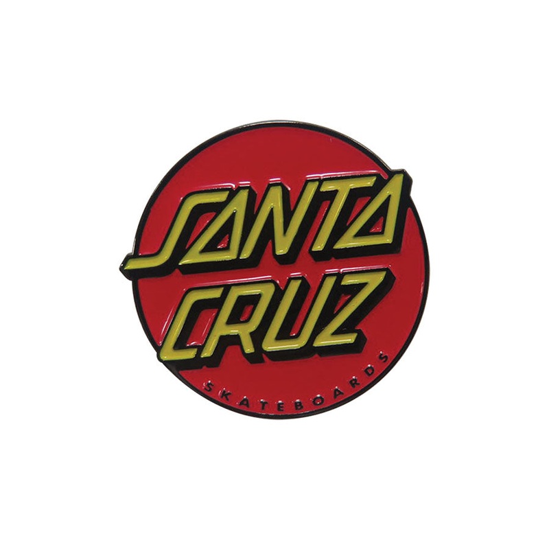 Classic Dot Push Back Pin Santa Cruz Red/Yellow/Black OS
