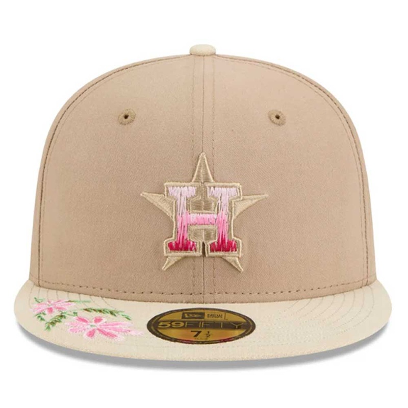 Hand Stitched Floral Low Profile Fitted 5950 Houston Astros New Era Hat 5950 Day 7