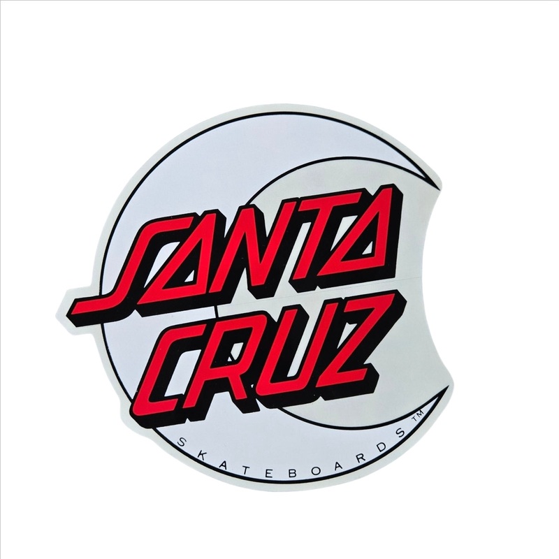 LARGE 6″ Vintage 80s Santa Cruz Moon Logo STICKER – CLEAR BACK