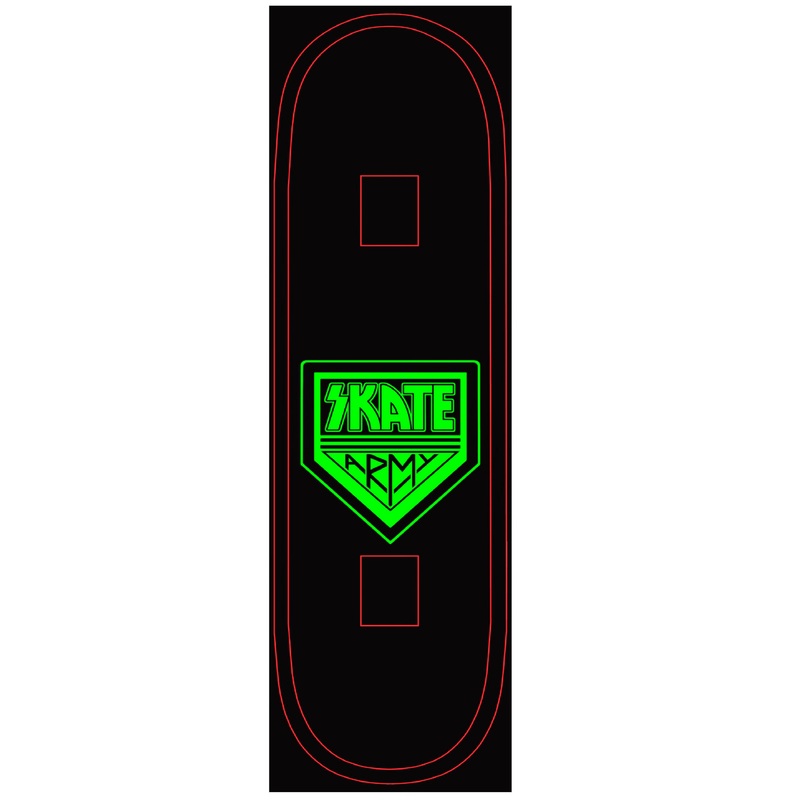 Meericle MFG Griptape “Skate Army” 9.0″ Grip Clear