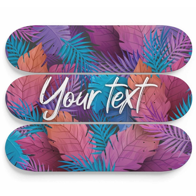 Personalized – Your Text – on a Tropical BackgroundSkateboard Wall Art