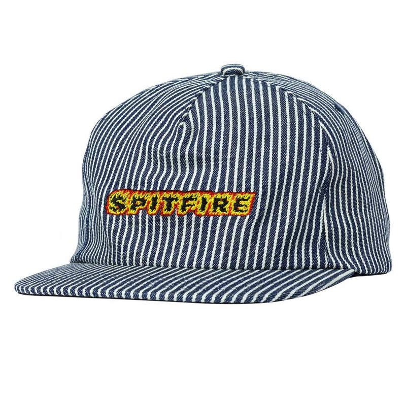 Spitfire Flames Script Strap Hat Denim