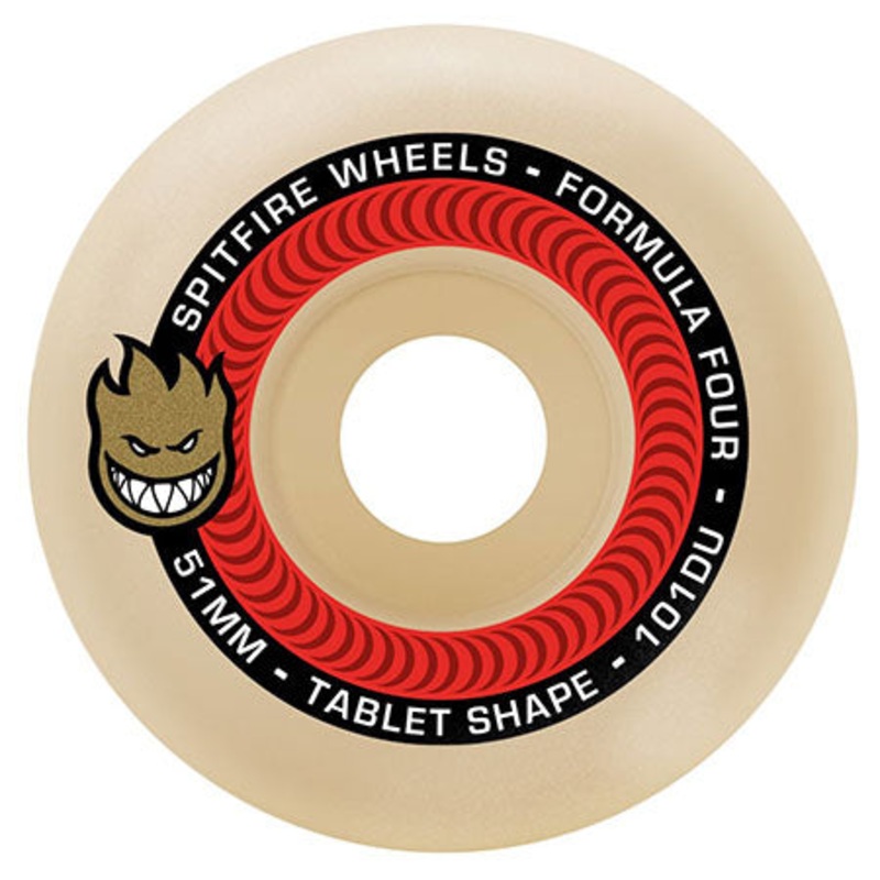 Spitfire Tablets Formula Four 101a Wheels Natural/ Red 51mm