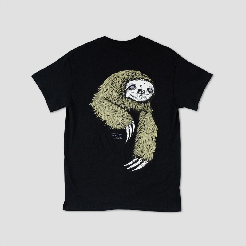 Welcome Sloth Printed T-Shirt Black / Sage Small