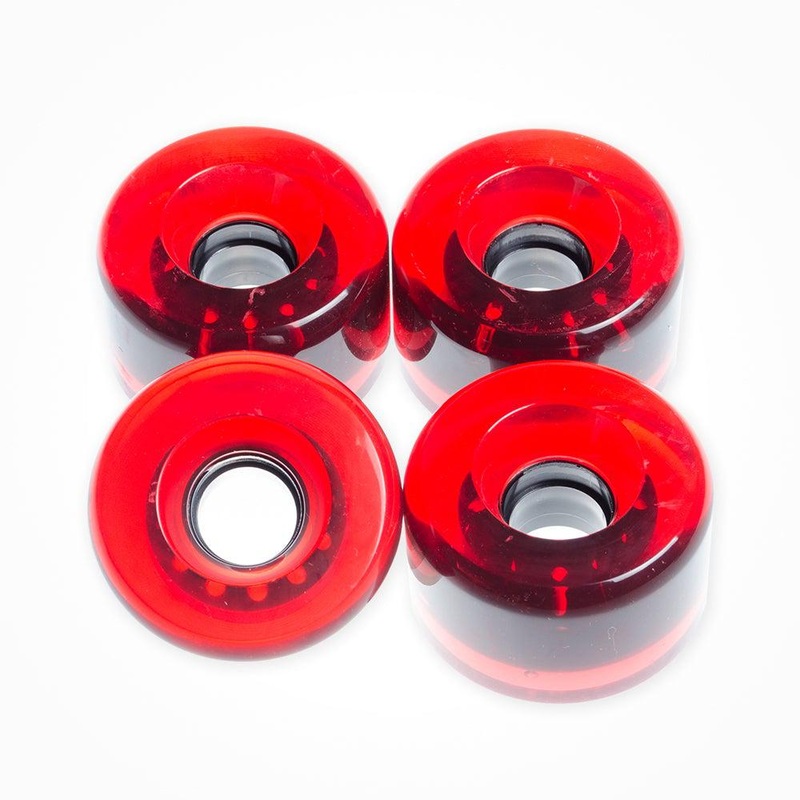 Cruiser Longboard Skateboard Wheels – Clear Red 63mm x 80a