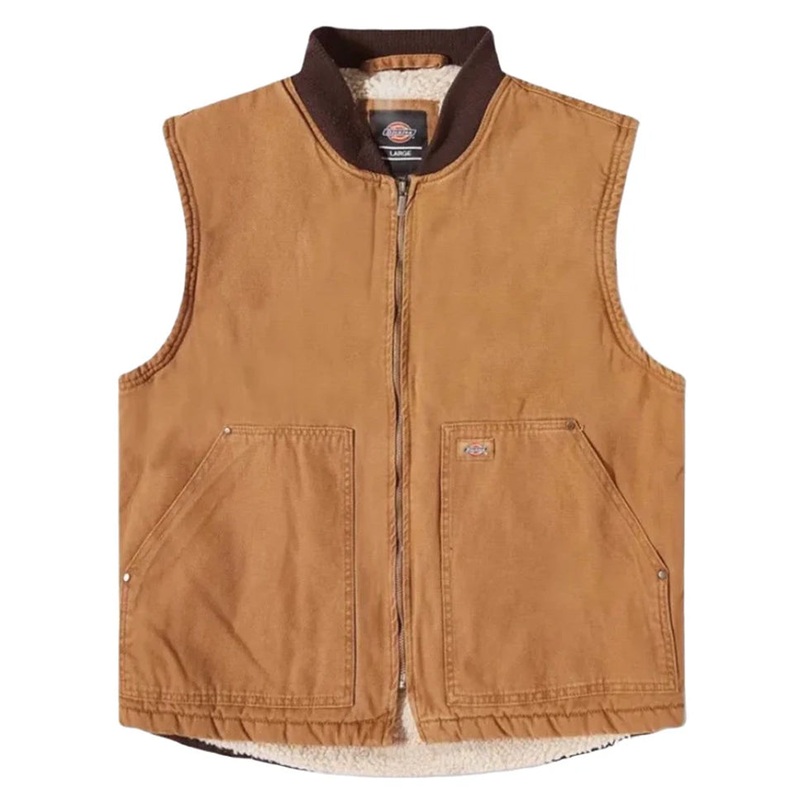 Dickies Duck High Pile Sherpa Lined Vest Duck Brown Medium