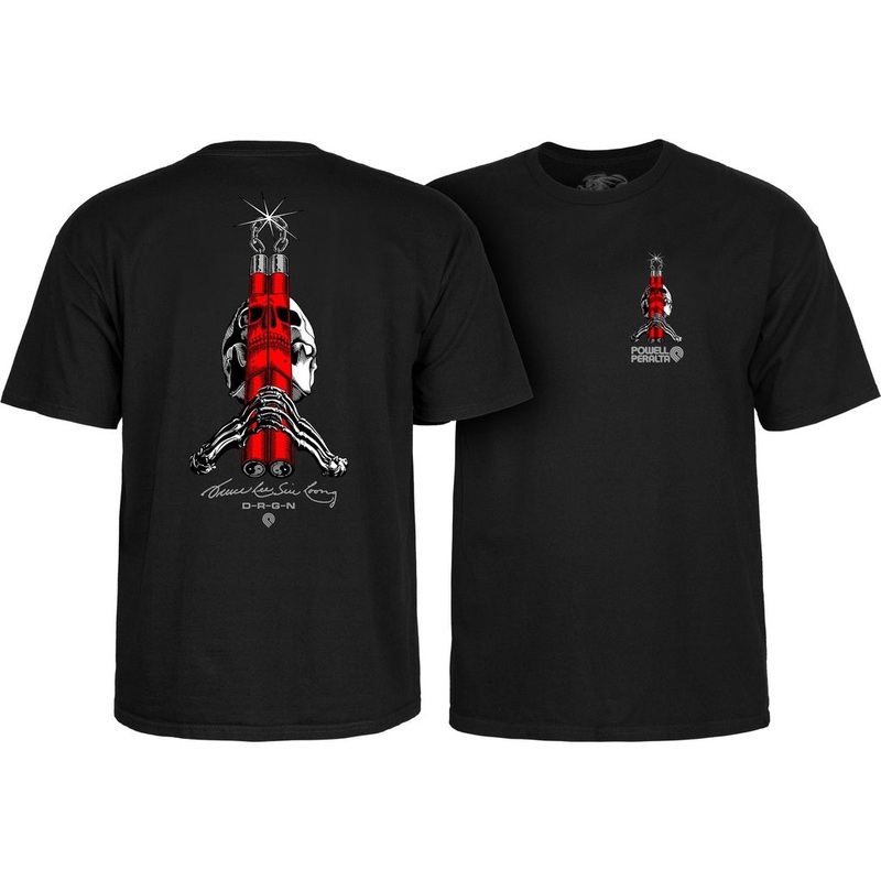 POWELL BRUCE LEE SKULL & NUNCHUCKS BLACK SS S