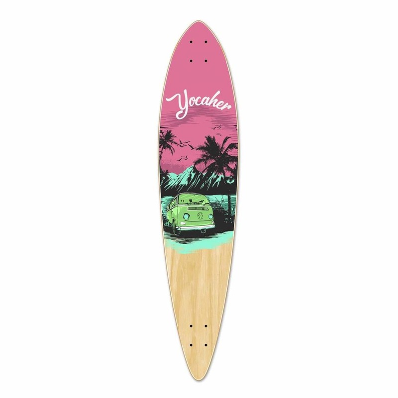Punked Pintail Longboard Deck – Pink N’ Mint Deck