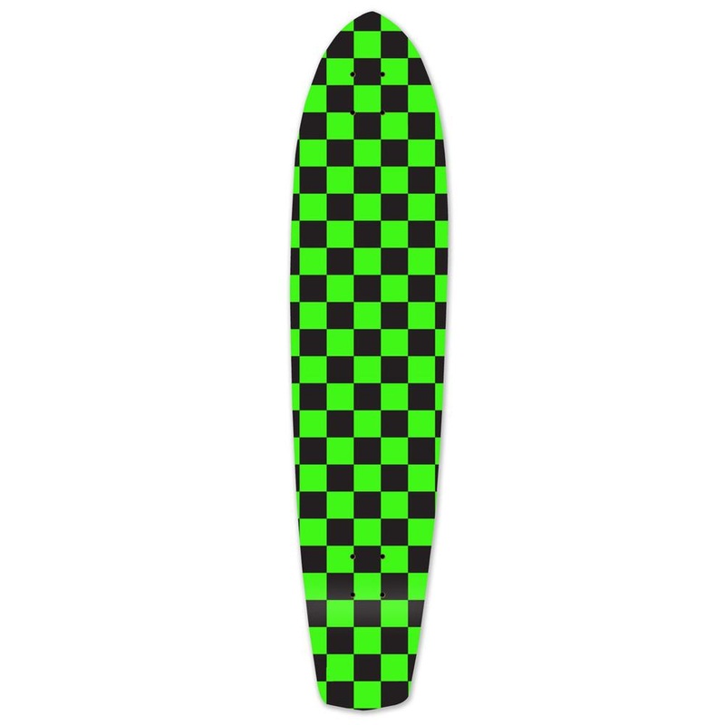 Punked Slimkick Longboard Deck – Checker Green Deck