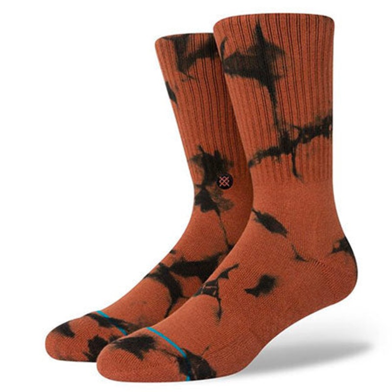 Stance Dyed Crew Socks Brown Large