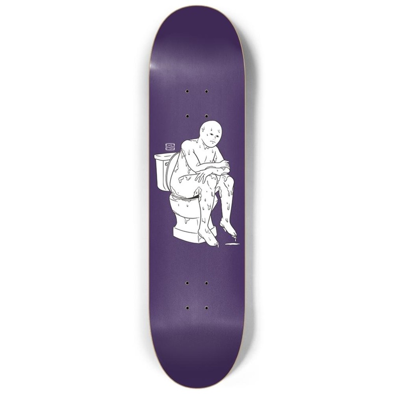 The Thinker Purple 8.25″ Custom Skateboard or Wall Art Deck Only No wall hangers