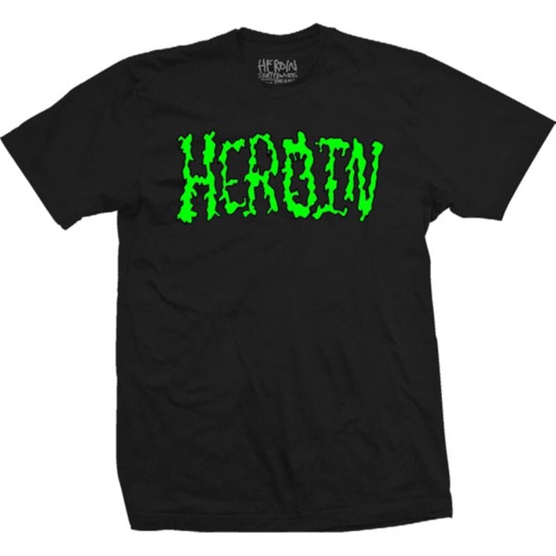 Heroin Skateboards Dead Toons T Shirt Black S Black