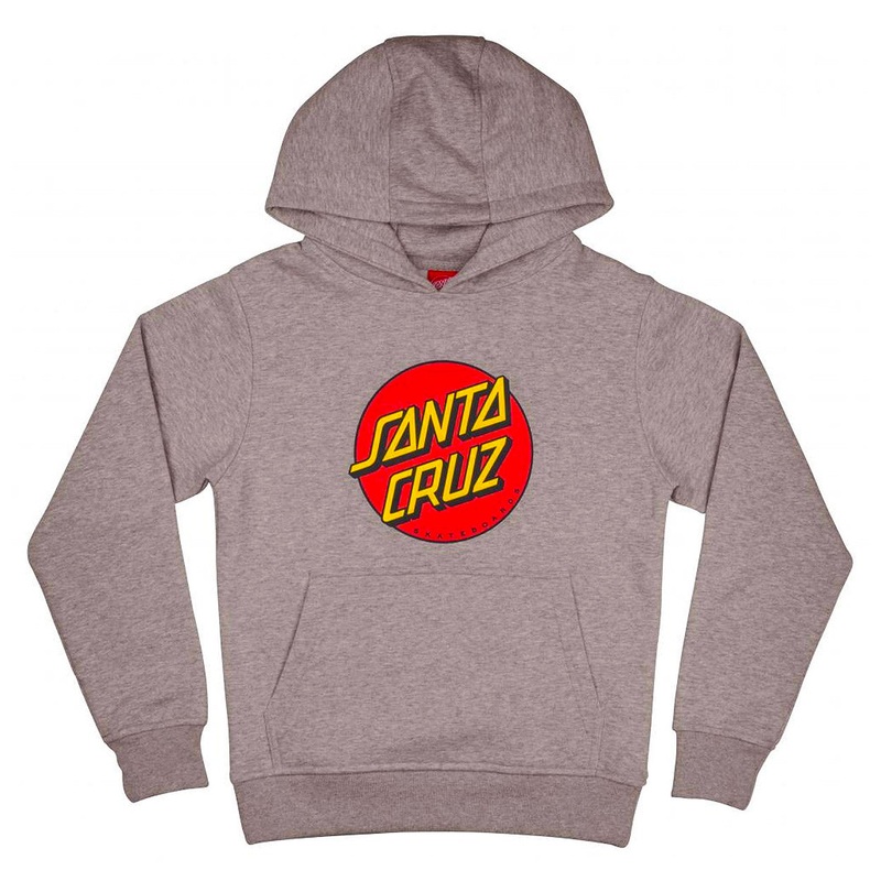 Santa Cruz Youth Classic Dot Hood – Heather Grey Kids S