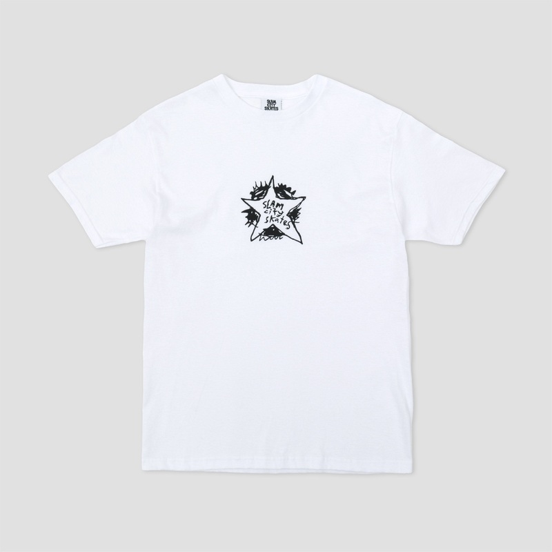 Slam City Skates Swank Star T-Shirt White / Black Small