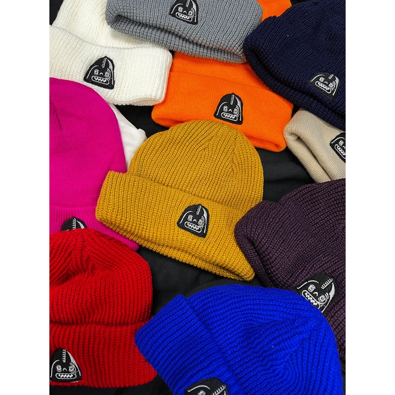 The Dark Slide “Vader Head” Small knit Beanie Dark Red