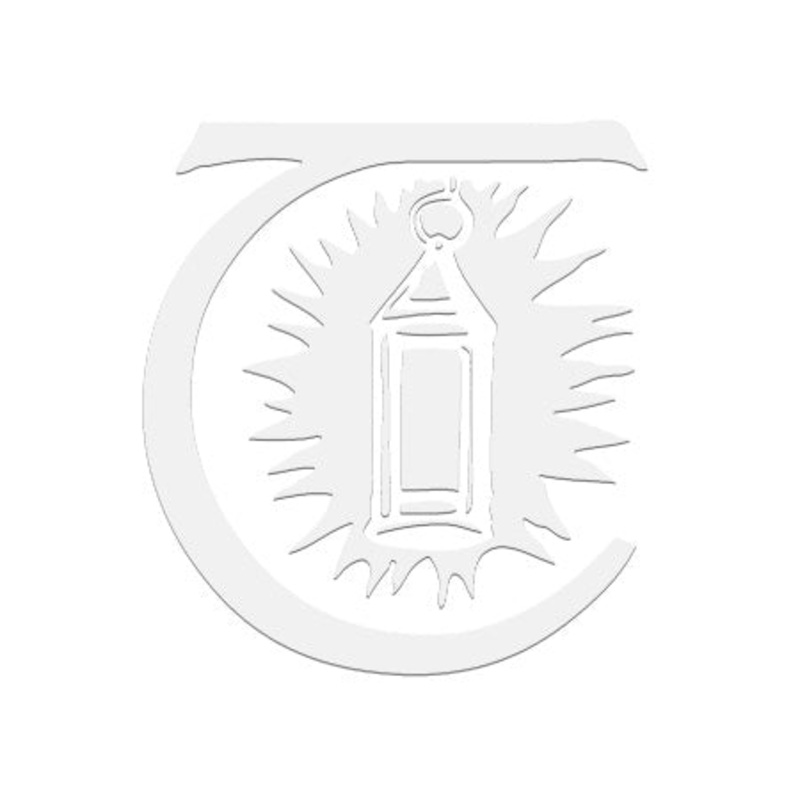 Theories Lantern Sticker White 4″