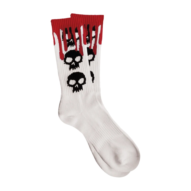 ZERO 3 SKULL BLOOD SOCKS WHITE