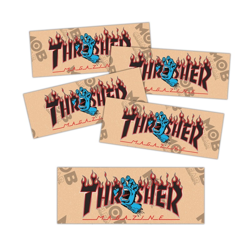 9in Thrasher x Santa Cruz Clear Mob Skateboard Grip Strips Graphic No Size