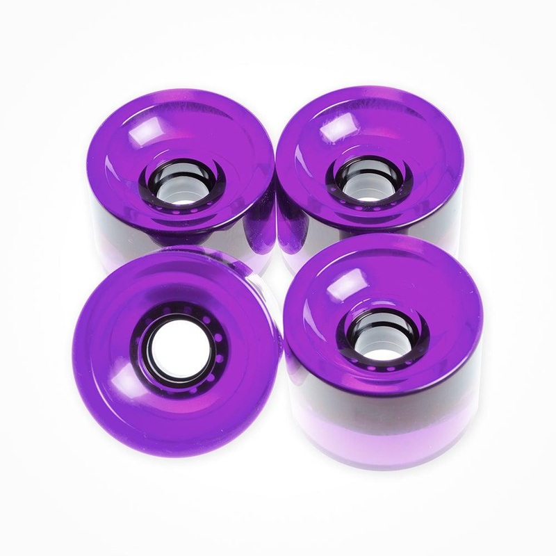 Clear Purple Square Lipped Longboard Wheels 70mm x 80a