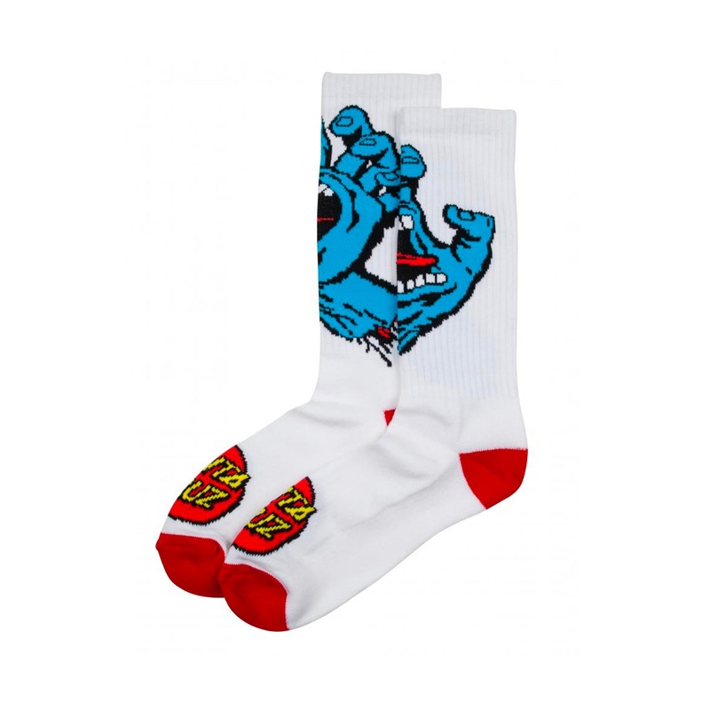 Santa Cruz Socks Screaming Hand White