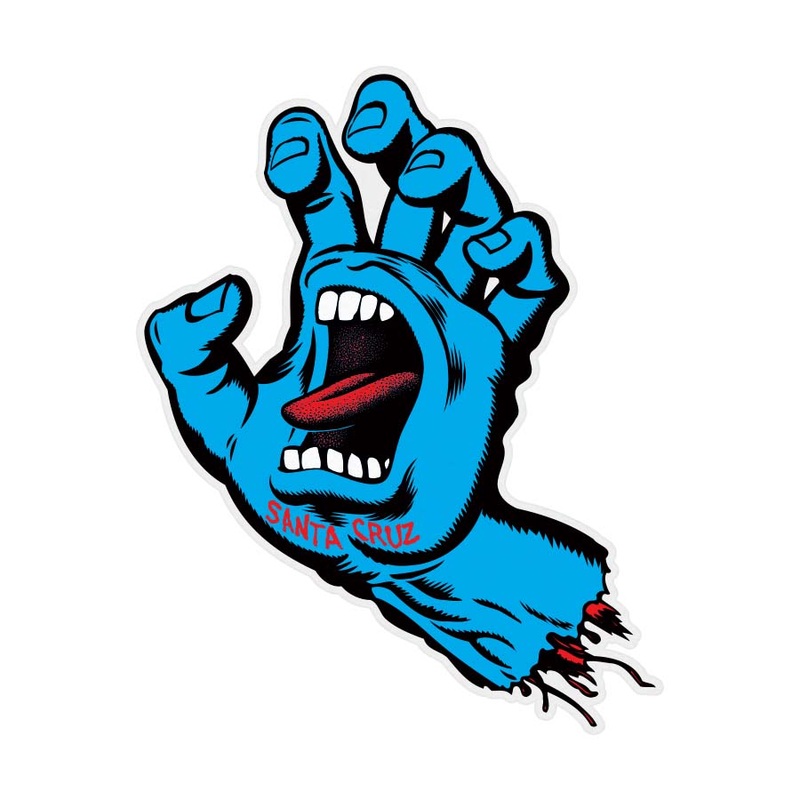 Screaming Hand 7.9in Santa Cruz Sticker Blue 7.9 in