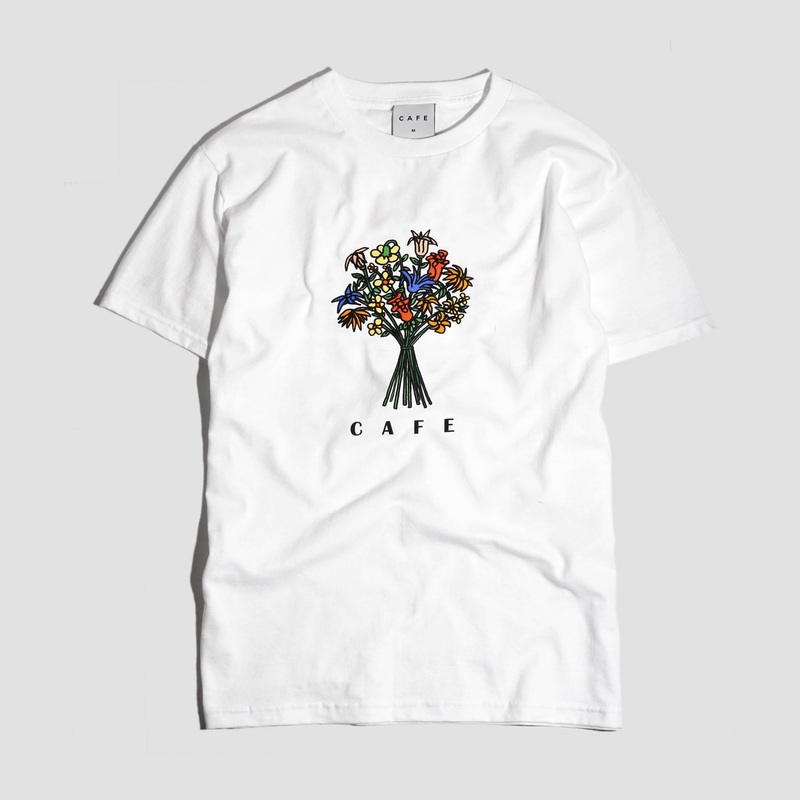 Skateboard Cafe Bouquet T-Shirt White Small