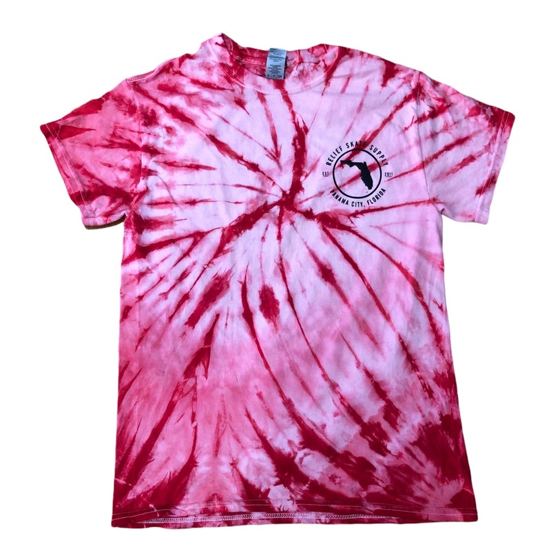 RELIEF FLORIDA PINWHEEL TIE DYE TEE RED S