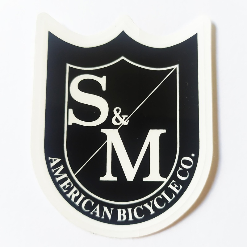S&M Die Cut Black/White Shield BMX Sticker/ Decal – 6 cm
