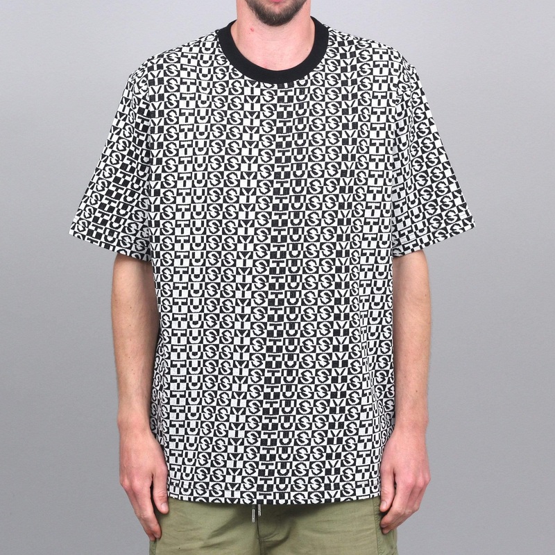 Stussy Check Crew T-Shirt Black Small