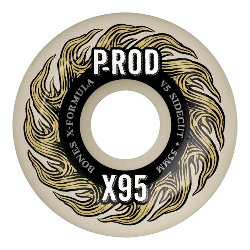 BONES WHEELS X-Formula Skateboard Wheels P-Rod Pro 53mm V5 Sidecut 95A 53mm