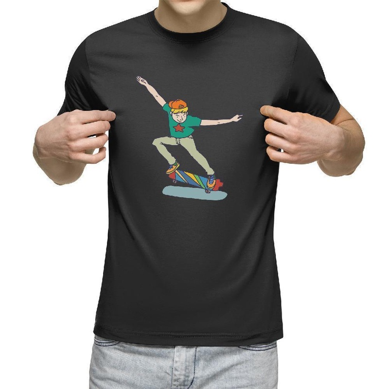 Cool Boy Skateboarding T-Shirt S Black
