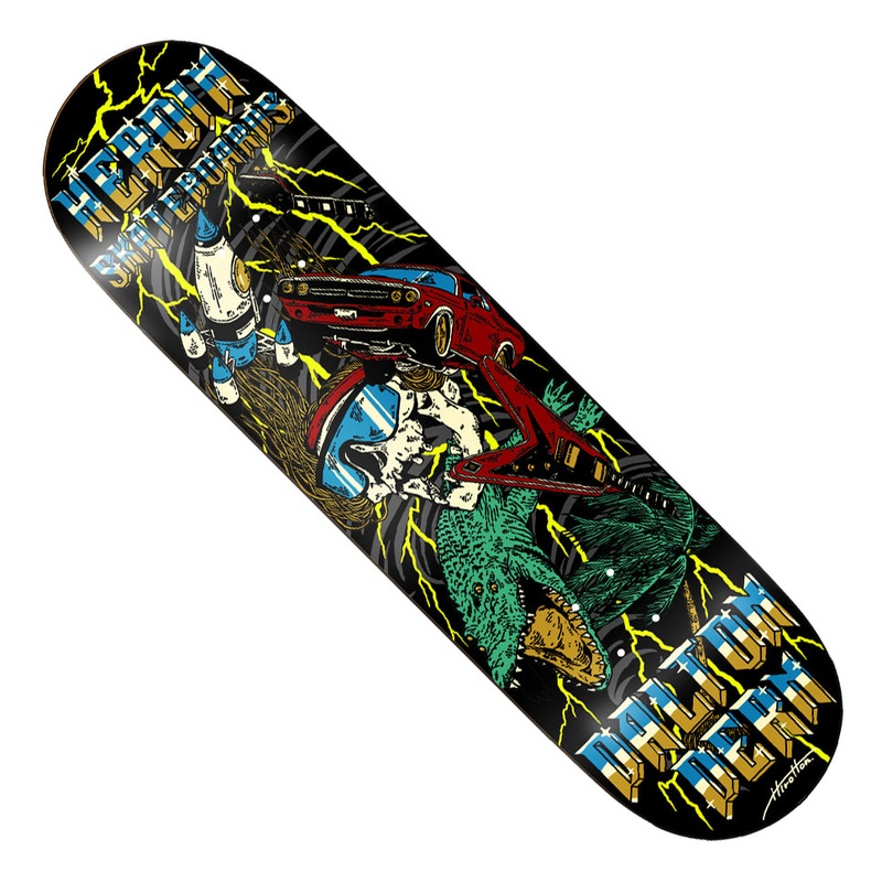 Heroin Skateboards Dalton Dern Hurricane Deck Dipped Black 8.5 x 32.25 WB:14.25