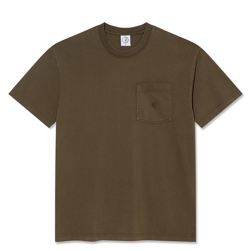 Polar Skateboards Pocket T Shirt Brown Medium