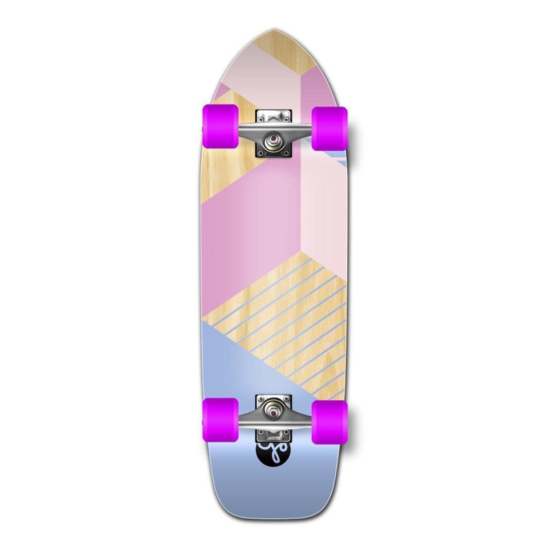 Punked Old School Longboard Complete -Geometric Series – Purple Complete